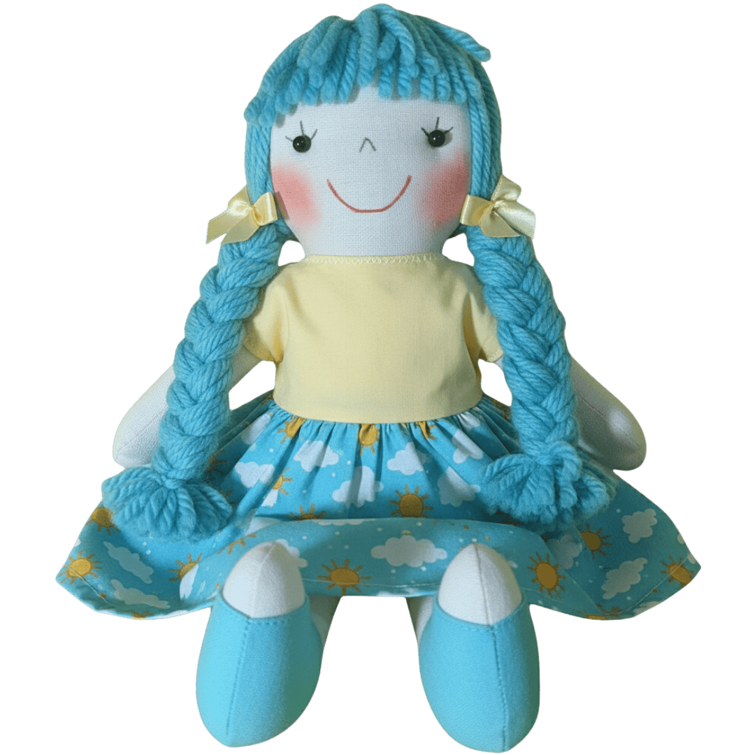 Boneca de Pano Artesanal Pequena Bell - 30 cm | Lembrancinha