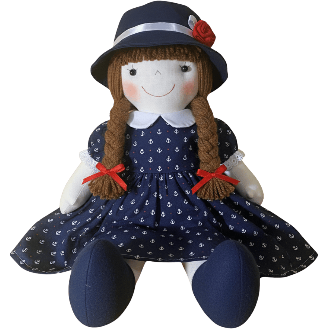 Boneca de Pano Artesanal Clara - 45 cm | Feita com Afeto