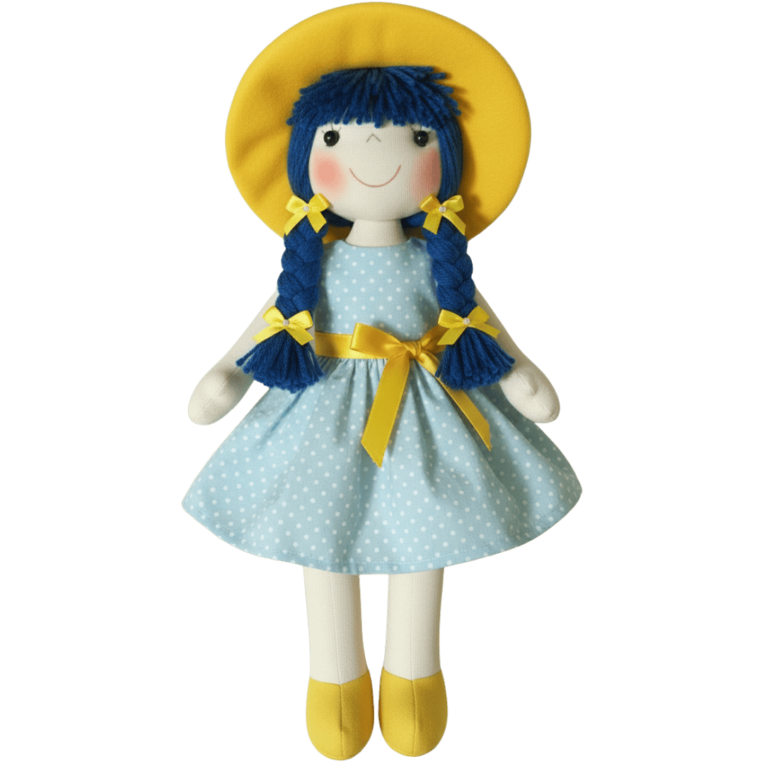 Boneca de Pano Artesanal Articulada Mia - 40 cm