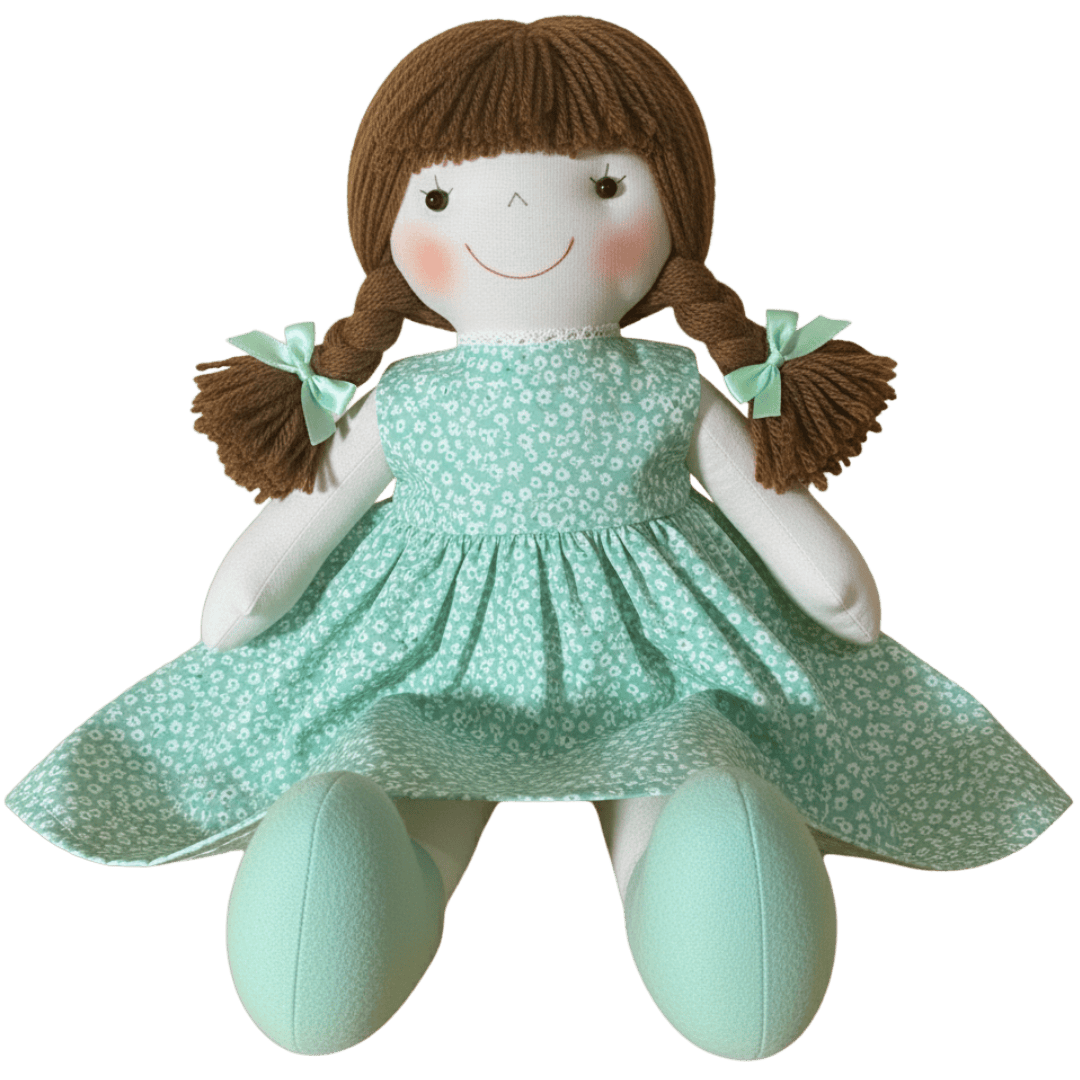 Boneca de Pano Artesanal Clara - 45 cm | Feita com Afeto