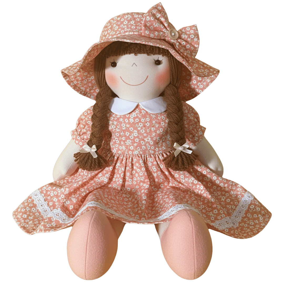 Boneca de Pano Artesanal Clara - 45 cm | Feita com Afeto
