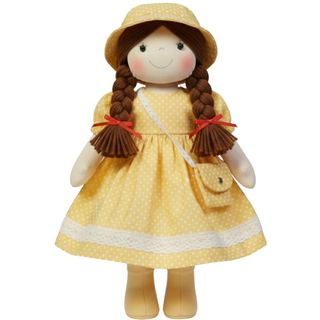 Boneca de Pano Artesanal Alice - 55 cm