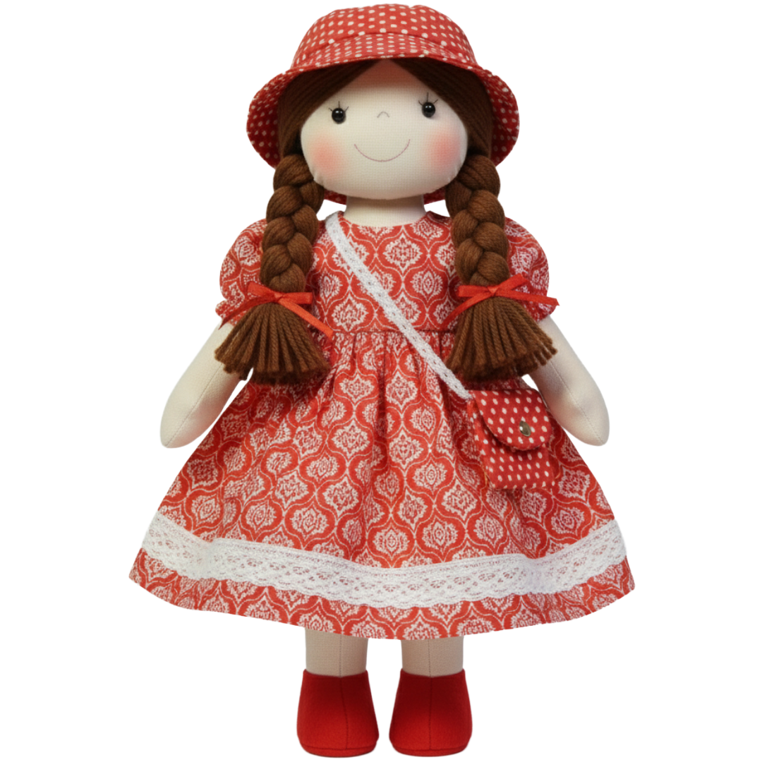 Boneca de Pano Artesanal Alice - 55 cm