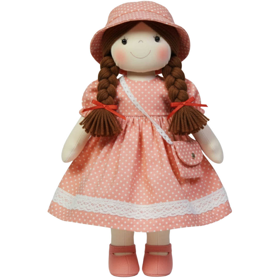 Boneca de Pano Artesanal Alice - 55 cm