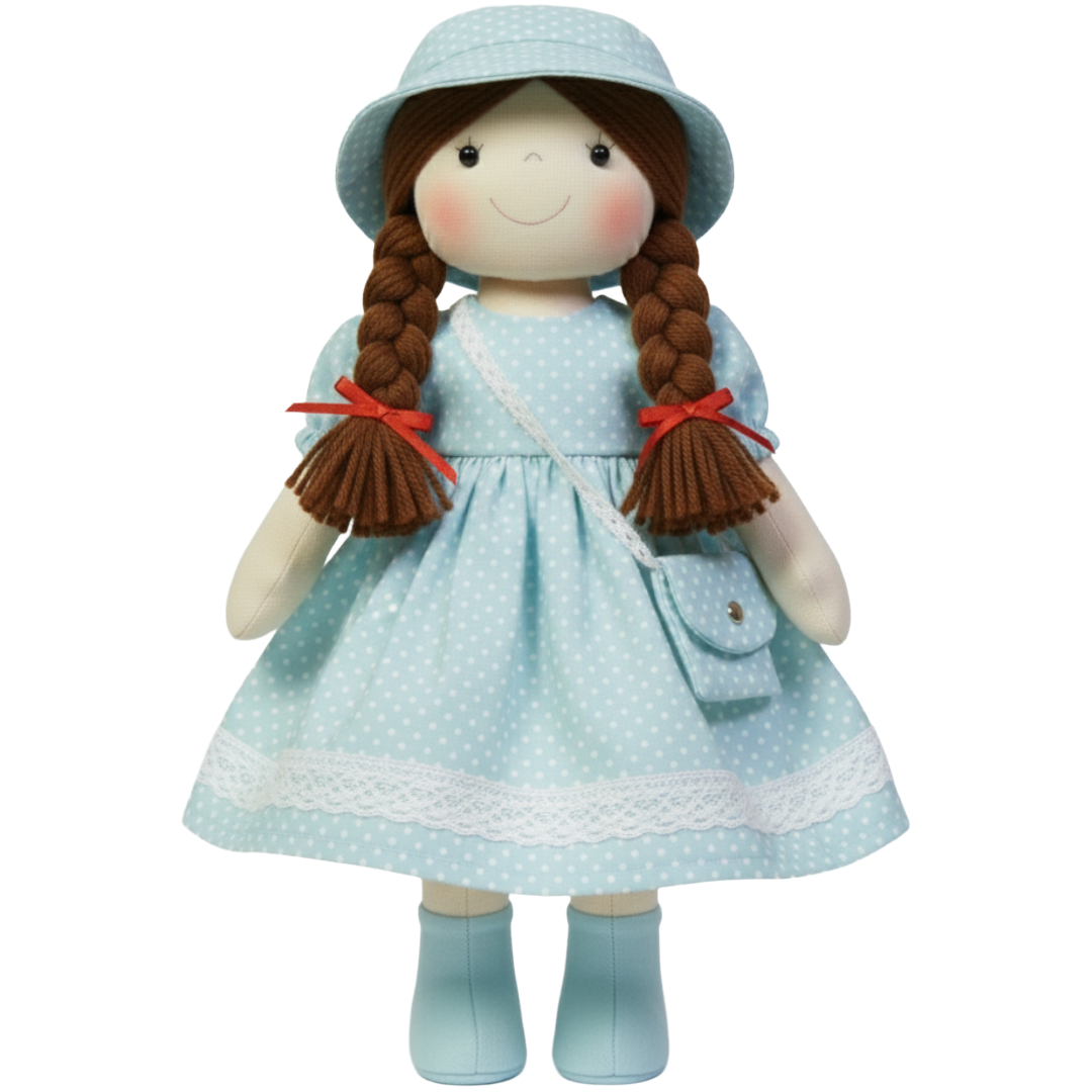 Boneca de Pano Artesanal Alice - 55 cm