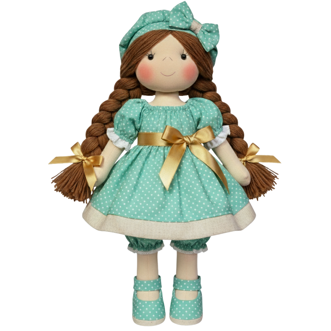 Boneca de Pano Artesanal Articulada Grande Sofia - 60 cm