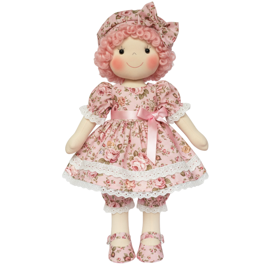 Boneca de Pano Artesanal Articulada Grande Sofia - 60 cm