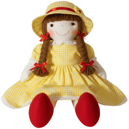 Boneca de Pano Artesanal Clara - 45 cm | Feita com Afeto