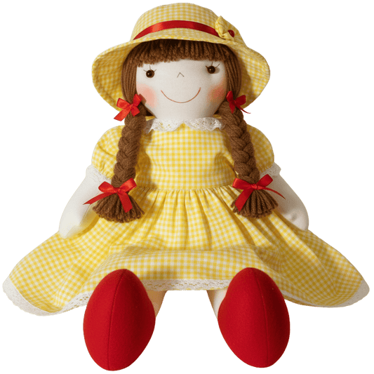 Boneca de Pano Artesanal Clara - 45 cm | Feita com Afeto