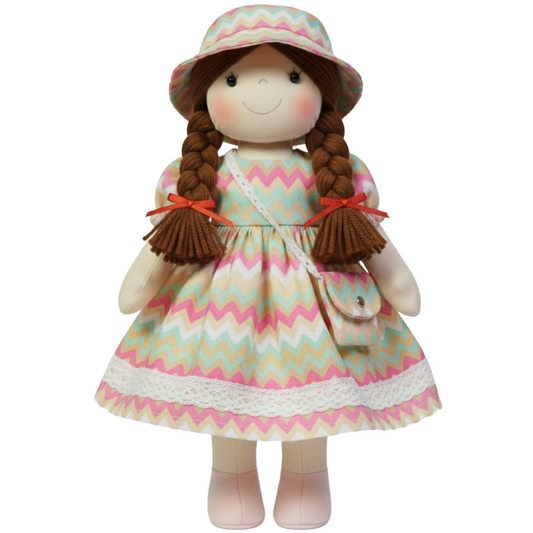 Boneca de Pano Artesanal Alice - 55 cm