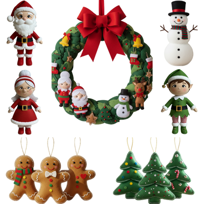 Coleção de Natal Artesanal | Decoração em Feltro