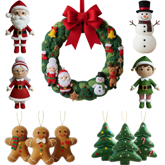 Coleção de Natal Artesanal | Decoração em Feltro
