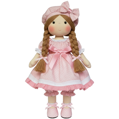 Boneca de Pano Artesanal Articulada Grande Sofia - 60 cm