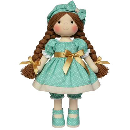 Boneca de Pano Artesanal Articulada Grande Sofia - 60 cm